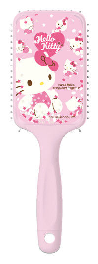 Sanrio - Escova de Cabelo com Glitter e Almofada Plana (Hello Kitty)
