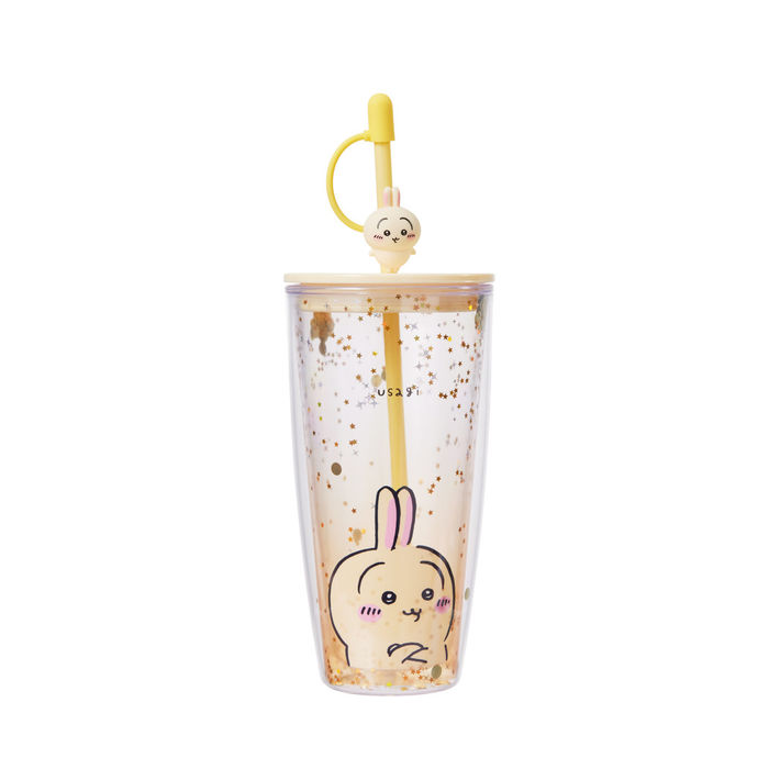 Garrafa com Palhinha de Parede Dupla do Chiikawa de 700mL (Usagi)