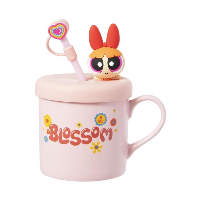 The Powerpuff Girls - Caneca de Cerâmica com Decoração e Palhinha 450mL(Rosa)