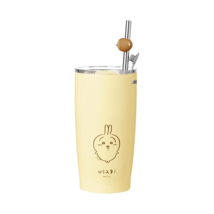 Copo com Palhinha de Aço Inoxidável do Chiikawa de 550mL (Usagi)