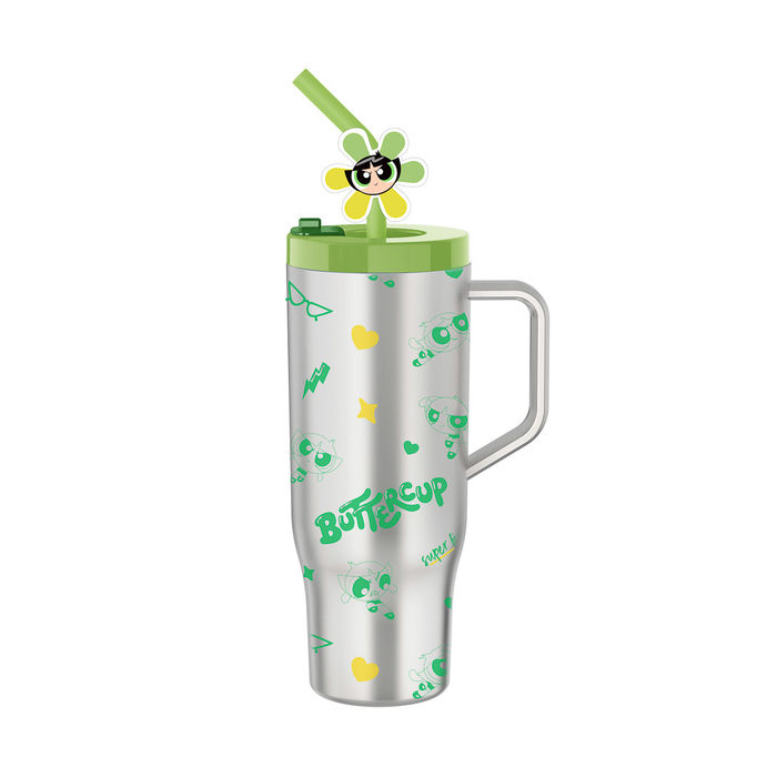 The Powerpuff Girls - Garrafa Plástica com Palhinha 1250mL(Verde)
