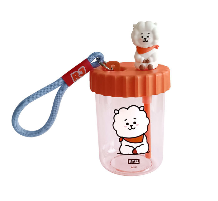 BT21 - Garrafa Plástica com Decoração e Alça (520ml, Rj)