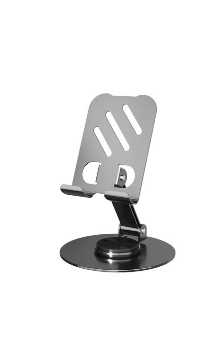 Suporte de Telemóvel Metálico Rotativo e Dobrável (Preto)