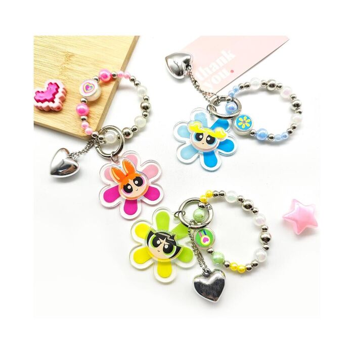 The Powerpuff Girls - Chaveiro de Flor com Pérolas