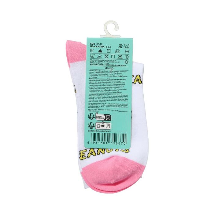 Snoopy - Coleção Colorful Vintage - Meias (1 Par)(Rosa)