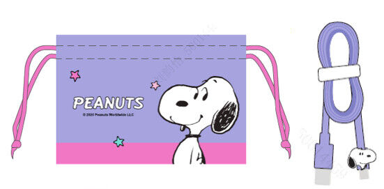 Snoopy - Coleção Colorful Vintage - Cabo 8-PIN com Bolsa de Armazenamento (Snoopy)