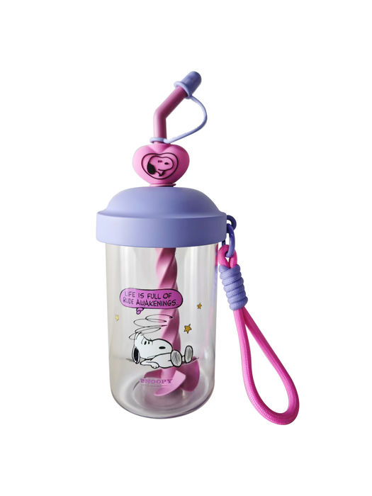 Snoopy - Coleção Colorful Vintage - Garrafa Plástica com Palhinha 690mL