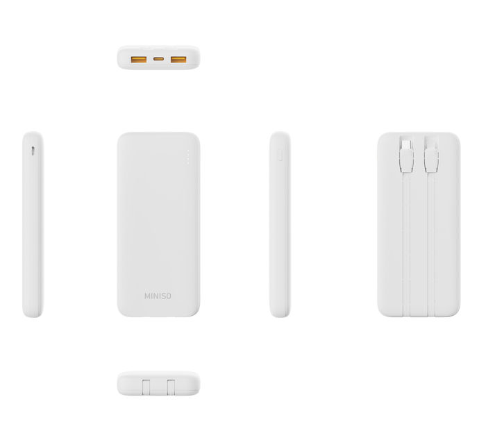 Power Bank 9000 mAh com Cabo - Modelo: SC0826-9000 (Branco)
