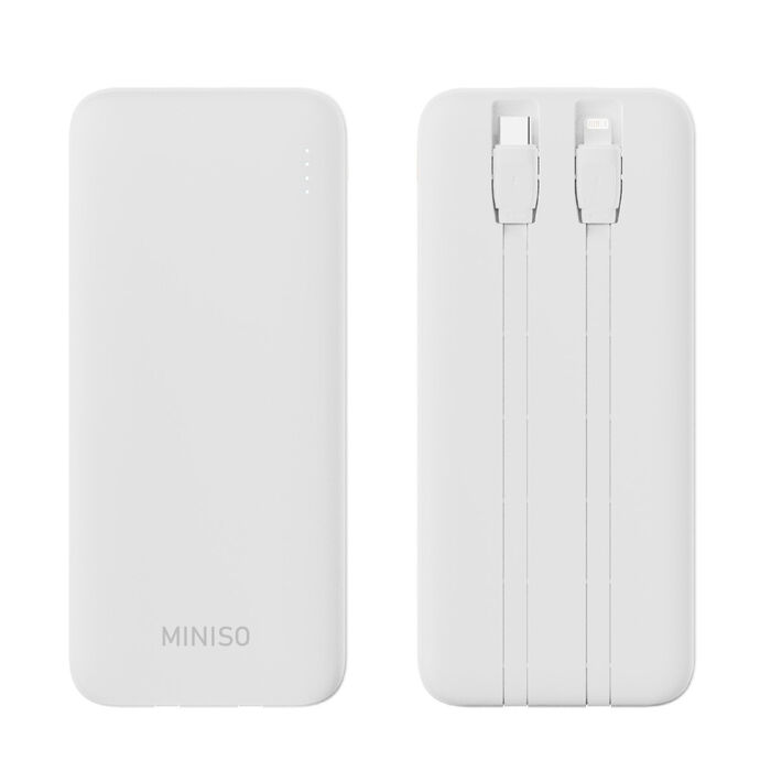 Power Bank 9000 mAh com Cabo - Modelo: SC0826-9000 (Branco)