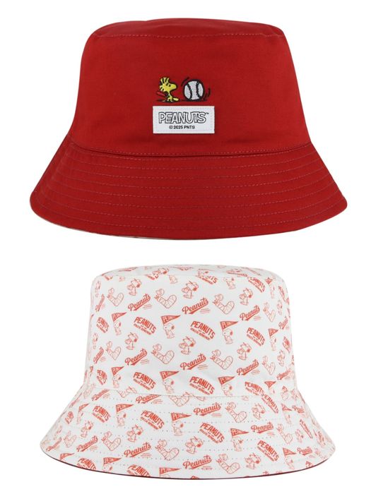 Chapéu Estilo Bucket de Dupla Face do Snoopy (Vermelho)