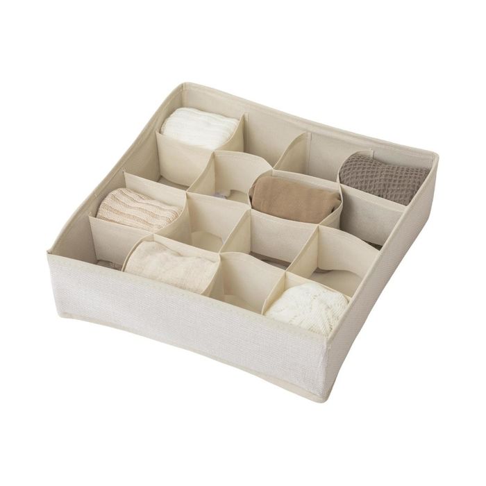 Organizador de 16 Compartimentos Faux Flax (Bege)