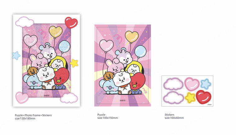 Puzzle com Moldura de 100 Peças – Coleção BT21 BABY