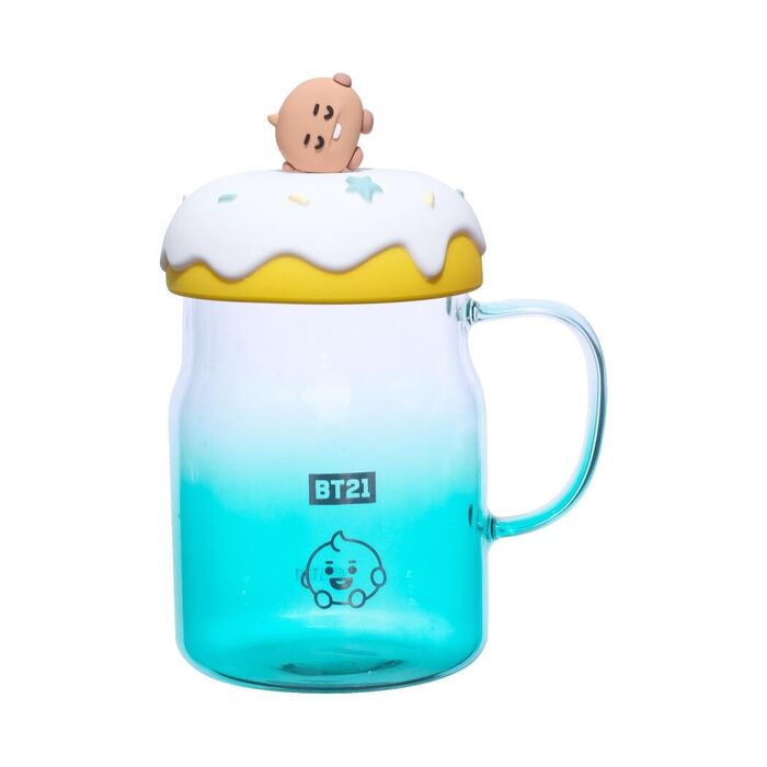BT21 BABY - Caneca de Vidro com Tampa & Decoração 640mL (SHOOKY)