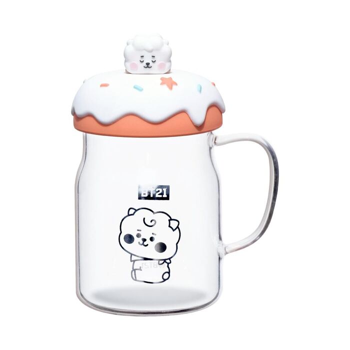 BT21 BABY - Caneca de Vidro com Tampa & Decoração 640mL (RJ)