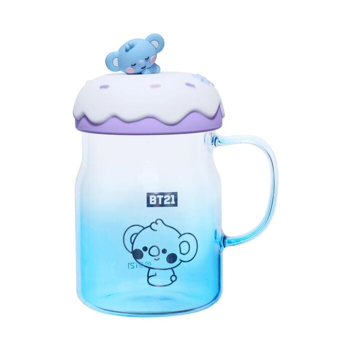 BT21 BABY - Caneca de Vidro com Tampa & Decoração 640mL (KOYA)