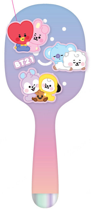 Escova Almofadada dos BT21 BABY com Pendentes