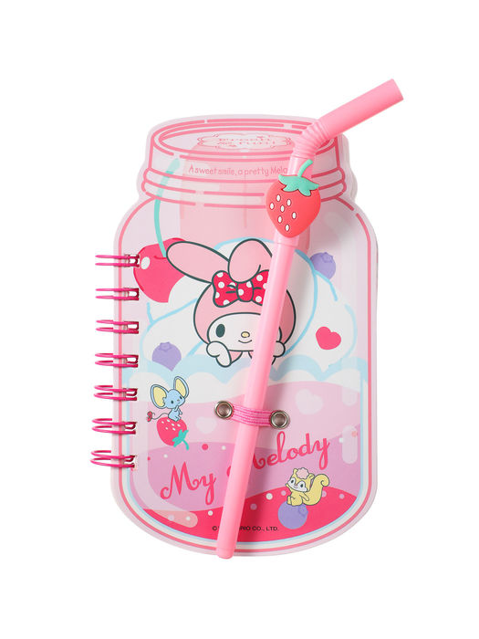 Caderno com Caneta Straw Cup - 90 Folhas (My Melody)