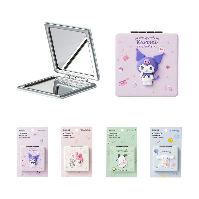 Espelho Portátil Dobrável de Dupla Face da Hello Kitty and Friends