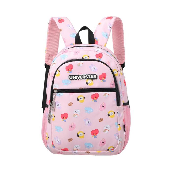 BT21 BABY - Mochila com Estampado Total (Rosa Claro)