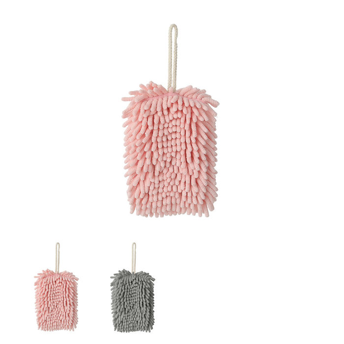Pano de Limpeza em Chenille (Rosa / Cinzento)