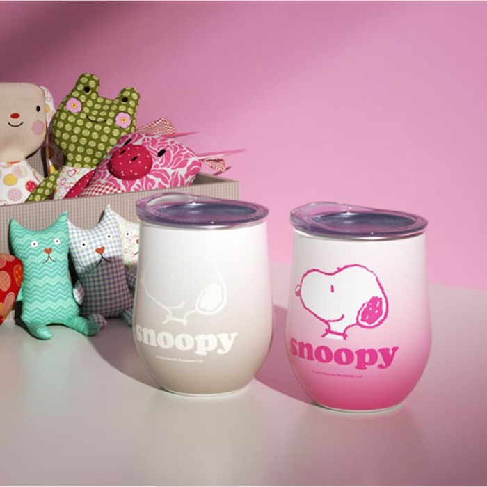 Copo Térmico em Aço do Snoopy 500mL (Rosa)