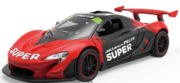 Modelo de Carro em Liga de Alumínio 1:31 com Som e Luz (Licença Oficial) - McLaren P1 GTR (Vermelho)
