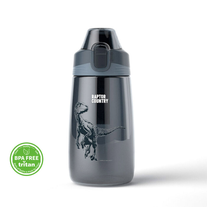 Jurassic World: Garrafa Tritan Infantil com Alça -  600mL (Preto)