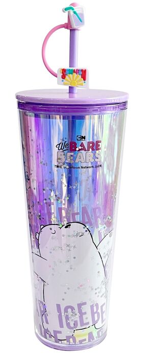 Nós, os Ursos - Copo de Plástico de Dupla Parede com Palhinha (800 ml) (Ice Bear)