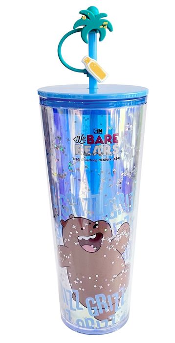 Nós, os Ursos - Copo de Plástico de Dupla Parede com Palhinha (800 ml) (Grizz)