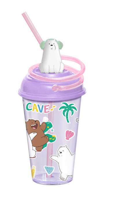 Nós, os Ursos - Copo de Plástico com Palhinha Torcida (480 ml) (Ice Bear)