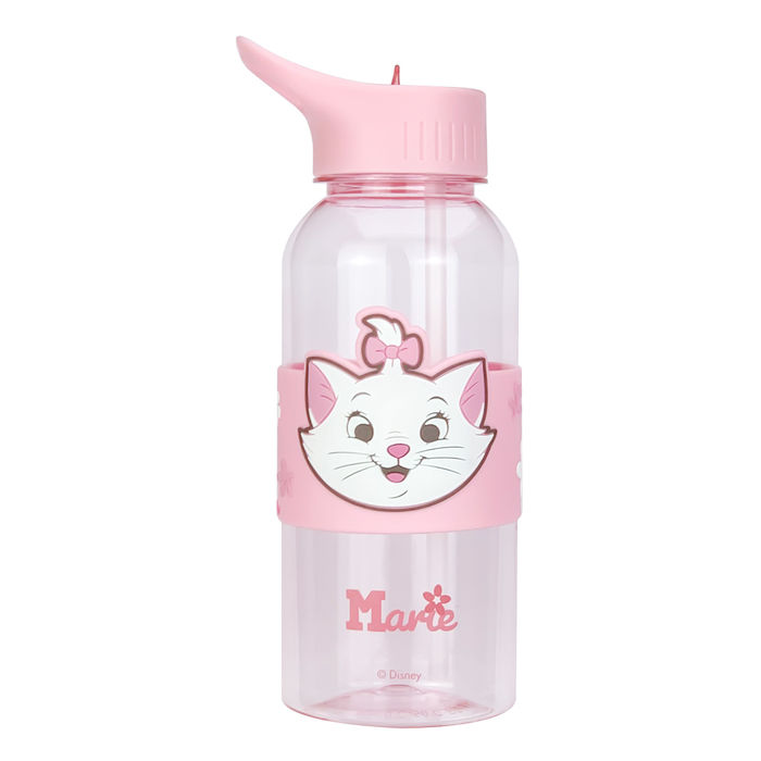Disney - Coleção Clássicos Marie - Garrafa Plástica com Canudo e Manga (1000mL)