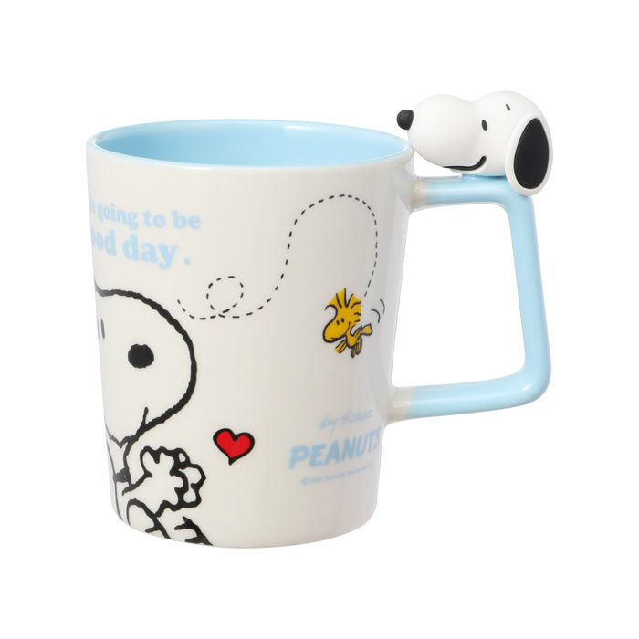 Caneca de Cerâmica do Snoopy Colorful Life com Decoração 300mL (Azul)