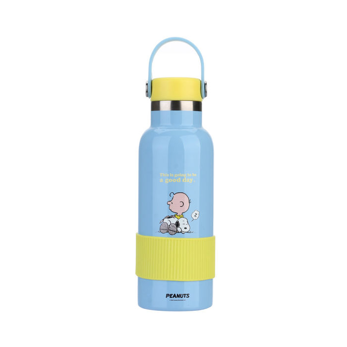 Snoopy - Garrafa isotérmica com alça 500ml azul