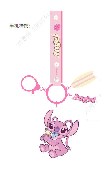 Disney - Lilo & Stitch - Correia para Telemóvel com Porta-Chaves (Angel)