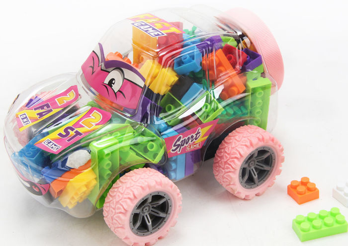 Blocos de Construção Grandes - Carro Desportivo (Rosa)