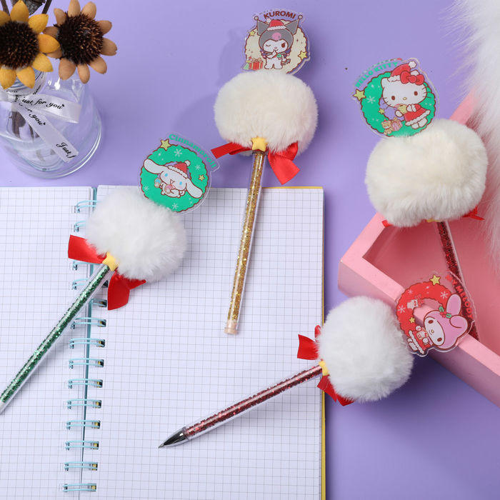 Sanrio - Coleção de natal, caneta de gel Pompom (0,5mm preta)