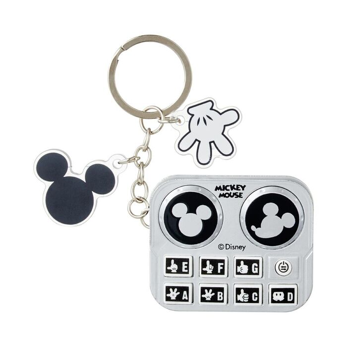 Pendente Giratório DJ do Mickey Mouse Retro da Disney (Prateado, Modelo K010)