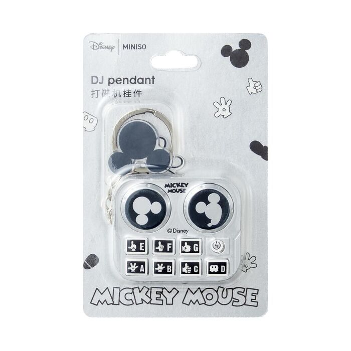 Pendente Giratório DJ do Mickey Mouse Retro da Disney (Prateado, Modelo K010)