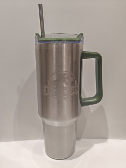 Mundo Jurássico - Garrafa de Grande Capacidade com Dupla Camada, Pega & Palhinha 1200mL