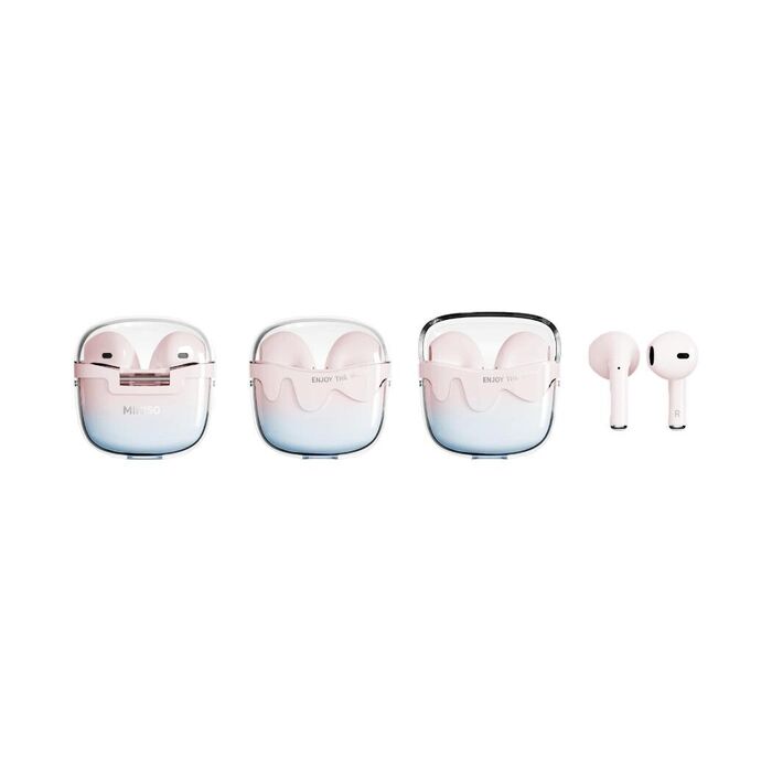Auriculares Sem Fios Tipo Semi-Intra da Macaron Ice Cream - Modelo: S86 (Rosa Azul)