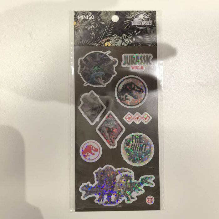 Mundo Jurássico - Autocolantes Holográficos em PVC (2 Modelos Sortidos)