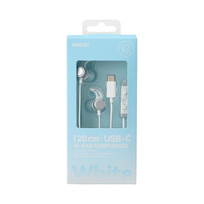 Auriculares com Fios e Microfone (USB-C) Modelo: YSTC05 (Branco)