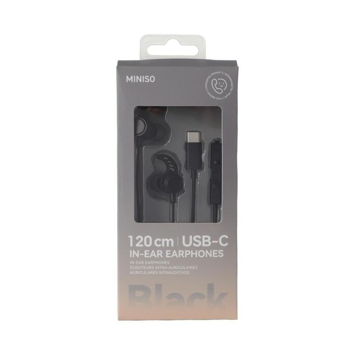 Auriculares com Fios e Microfone (USB-C) Modelo: YSTC05 (Preto)