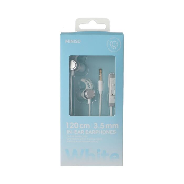 Auriculares com Fio e Microfone de 3.5mm (Branco, Modelo YS3508)
