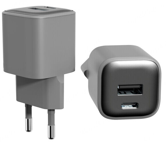 Carregador de Carregamento Rápido da Metal - PD 30W A+C UE Modelo: ECC-241146A (Preto)