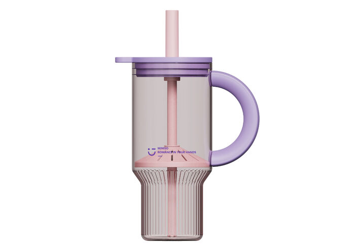Garrafa Tritan com Palhinha (1000 mL, Roxo)