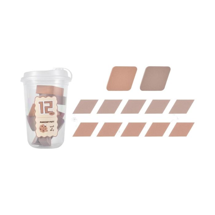 Conjunto de Almofadas de Maquilhagem para Uso Úmido e Seco da Pastry (12 peças)