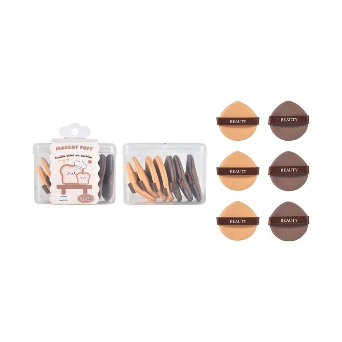 Almofadas de Maquilhagem com Caixa de Arrumação da Pastry (6 peças)
