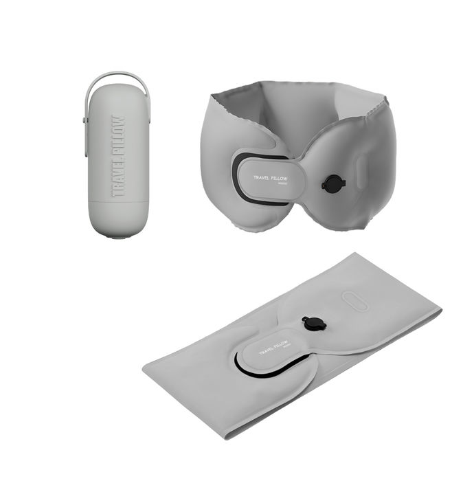 Almofada de Pescoço Dobrável para Viagem (Cinzento)