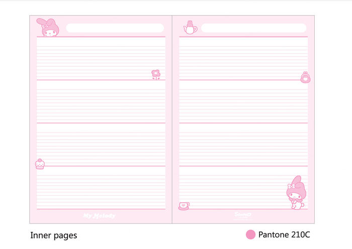 Caderno A5 com Figura 3D Anti-Stress da My Melody (80 Folhas)